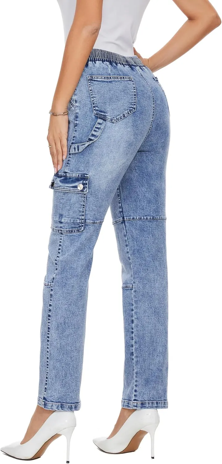 SESERAGI Cargo Pants Women Work High Waisted Streetwear Carpenter Travel Womens Drawstring Hiking Pants