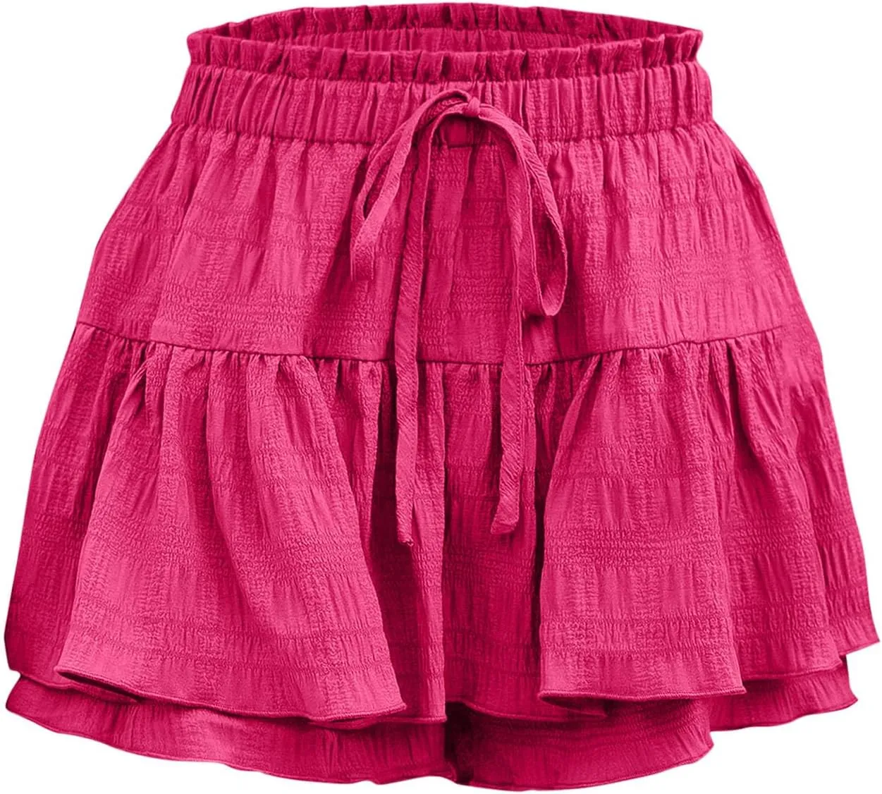 Shorts for Women 2025 High Waisted Ruffle Summer Casual Skorts Flowy Pleated Mini Skirts Swing Beach Vacation Shorts