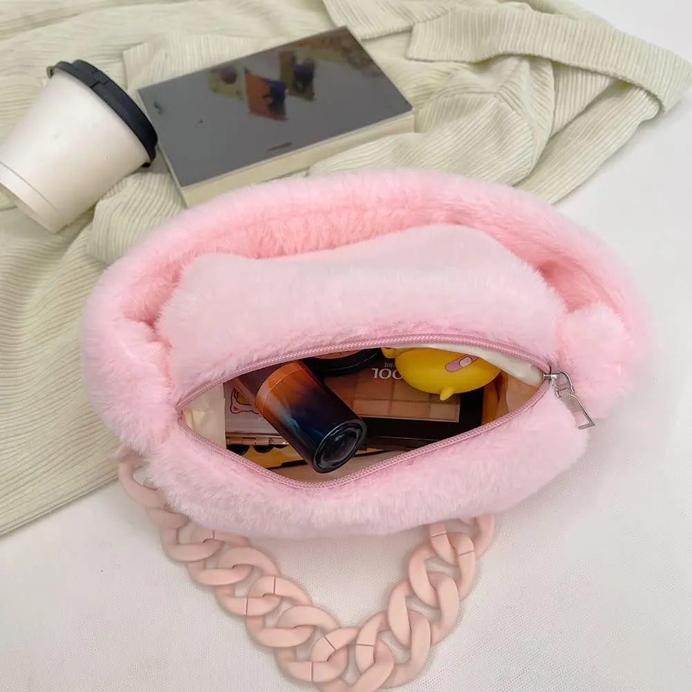 Shoulr Bags for Women P Tote Unrarm Bags t Fluffy Casl Shoulr
