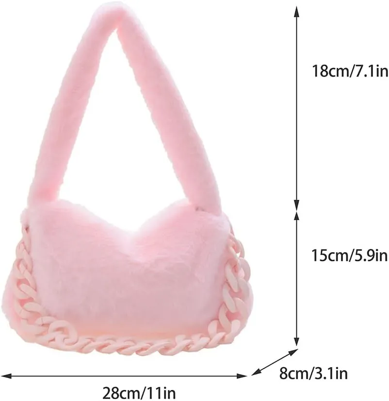 Shoulr Bags for Women P Tote Unrarm Bags t Fluffy Casl Shoulr