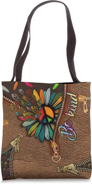Sign Language ASL Daisy flowers Zipper Tote Bag