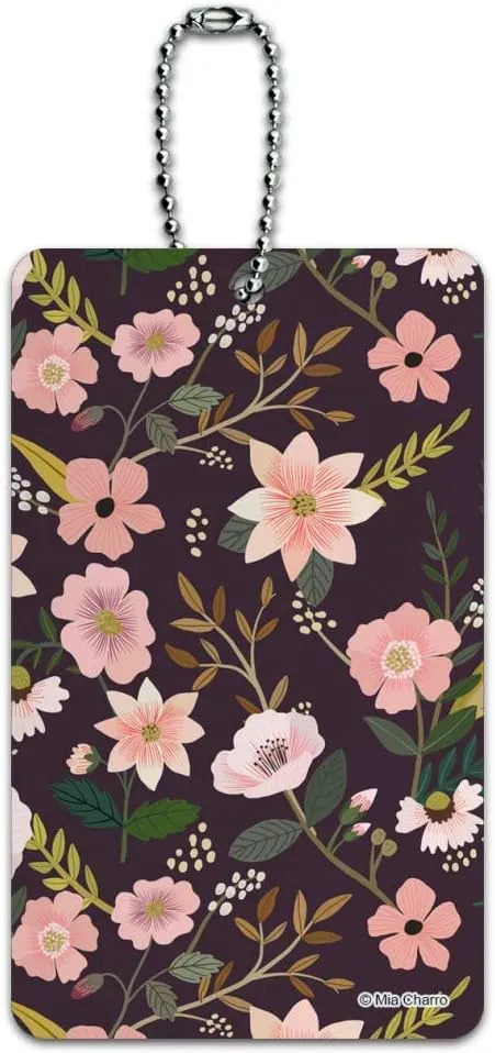 Simona Flowers Floral Pattern Luggage Card Suitcase Carry-On ID Tag