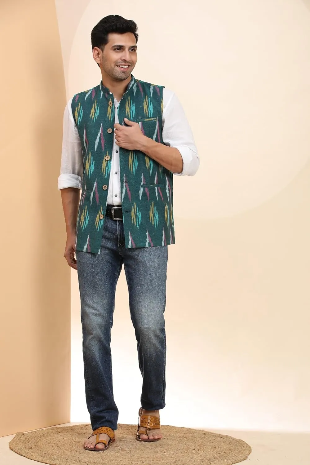SKAVIJ Men's Casual Nehru Jacket Business Vests Lightweight Waistcoat Slim Fit Suit Vest