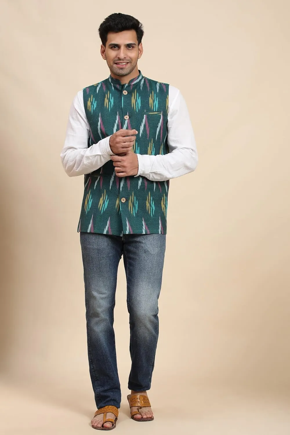 SKAVIJ Men's Casual Nehru Jacket Business Vests Lightweight Waistcoat Slim Fit Suit Vest
