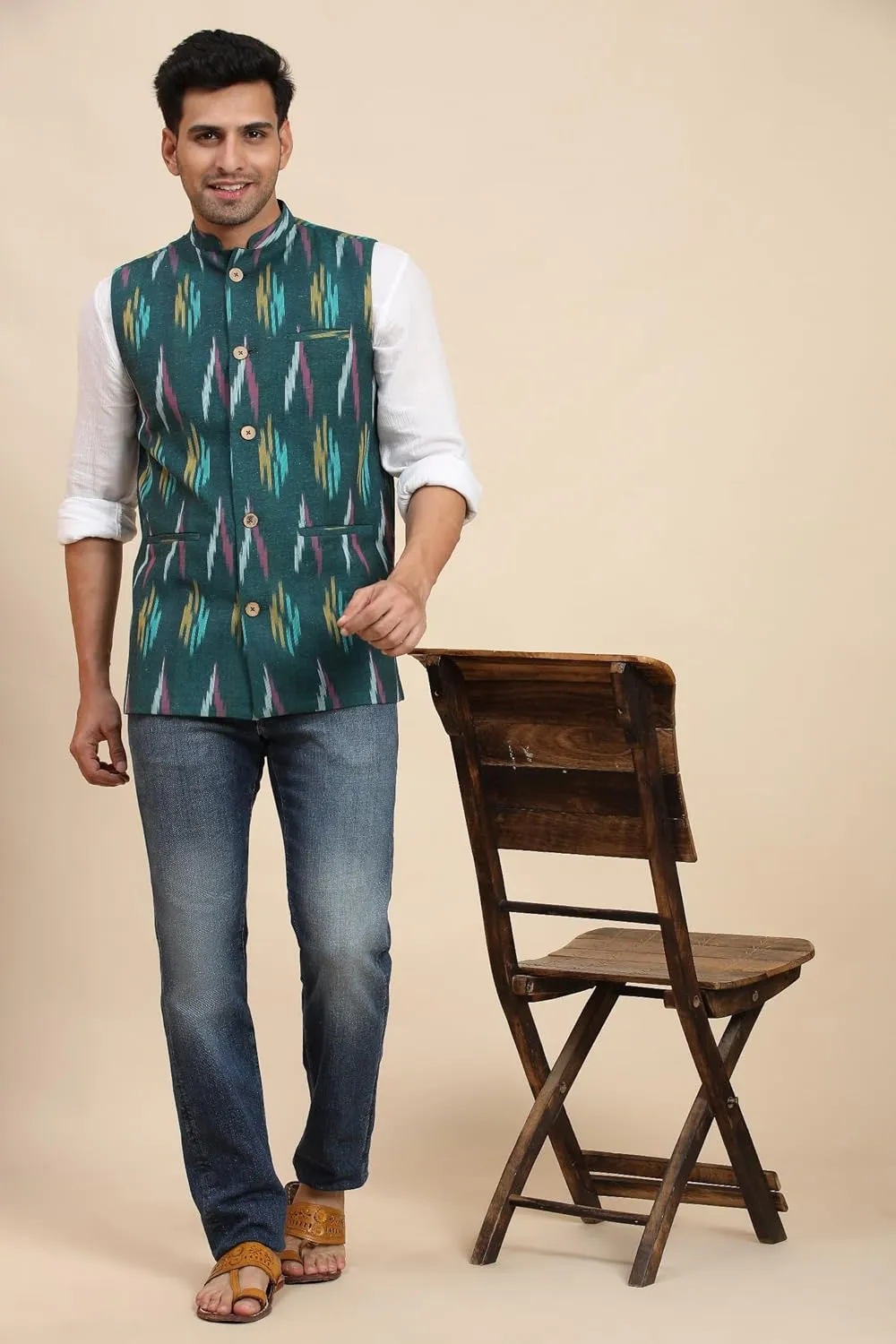 SKAVIJ Men's Casual Nehru Jacket Business Vests Lightweight Waistcoat Slim Fit Suit Vest
