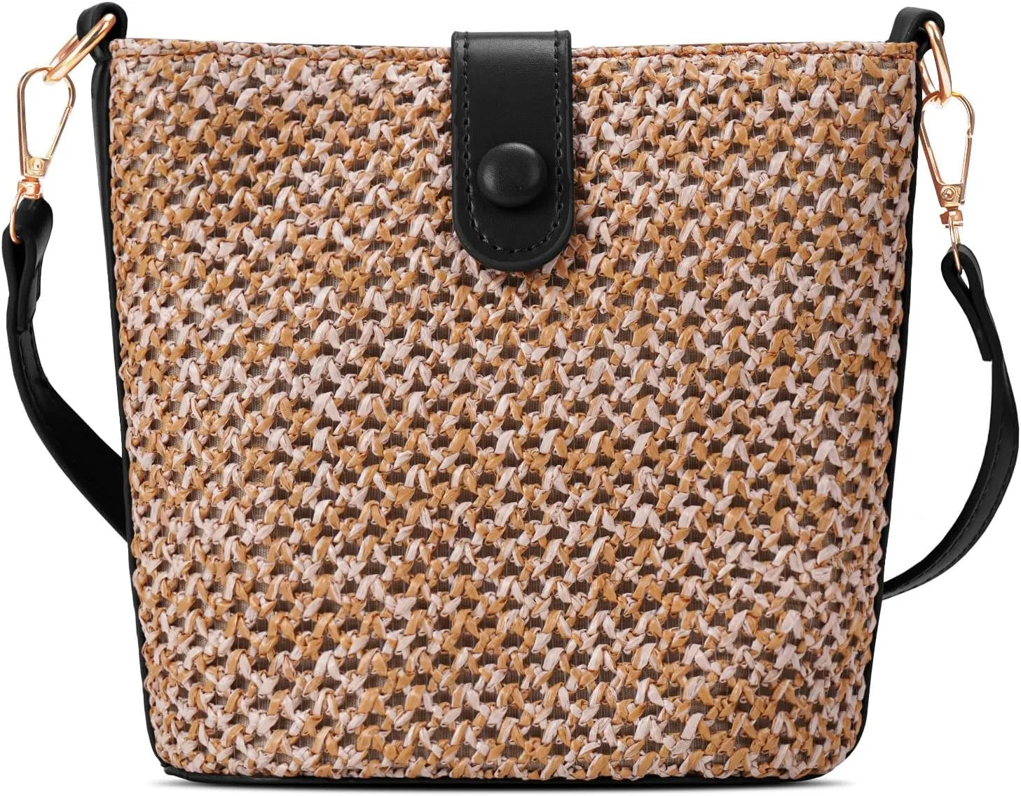 Straw Beach Bags For Women Rattan Purse Summer Straw Crossbody Bag Raffia Handbag Purses Shoulder Bag
