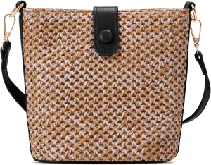 Straw Beach Bags For Women Rattan Purse Summer Straw Crossbody Bag Raffia Handbag Purses Shoulder Bag