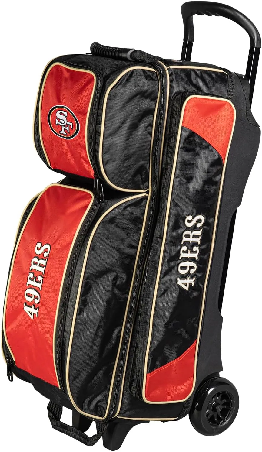 Strikeforce Bowling NFL Three Ball Bowling Roller Bag with Ball, Shoe and Accessory Pockets