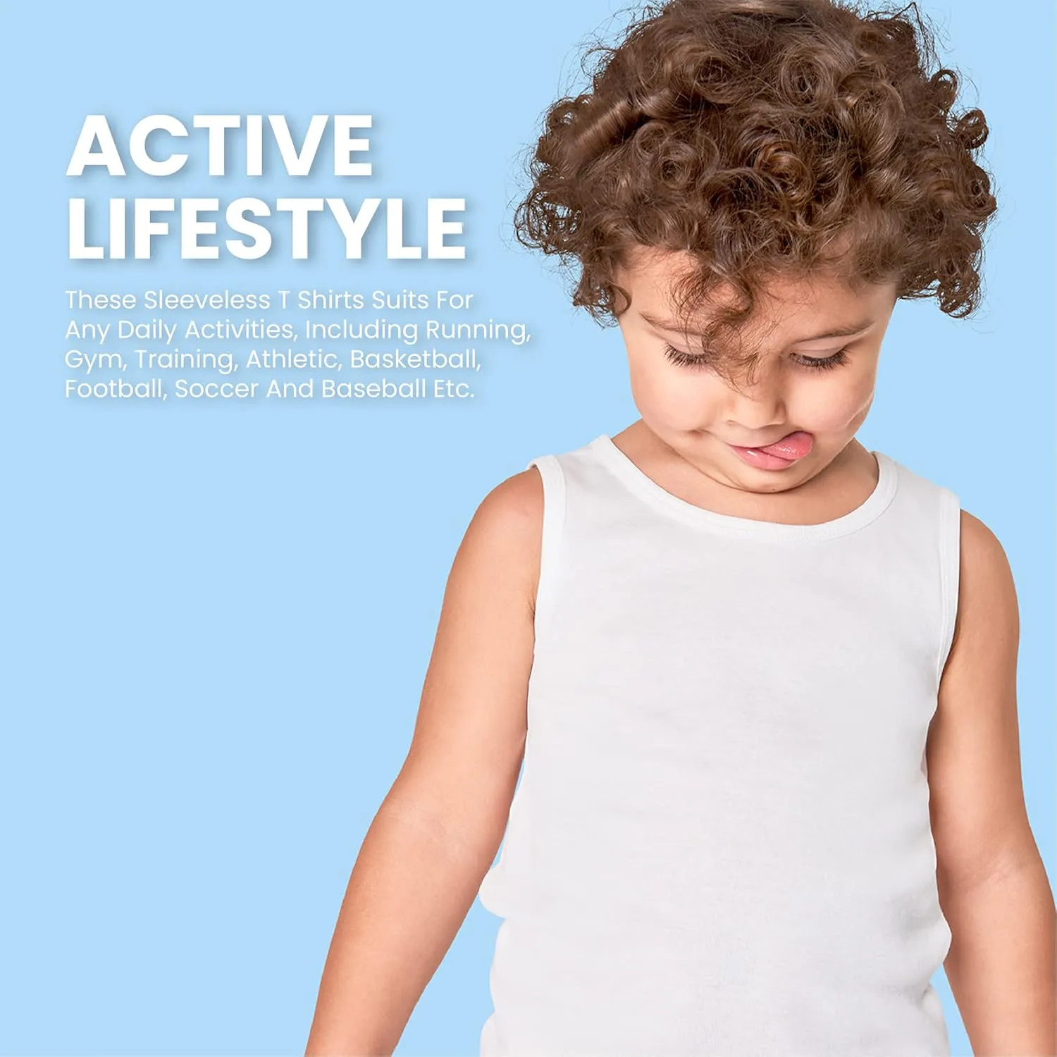 Studio 3 Little/Big Boys Value Pack Rib Knit Tank Tops and Crew Neck Undershirt Everyday Wear Tees