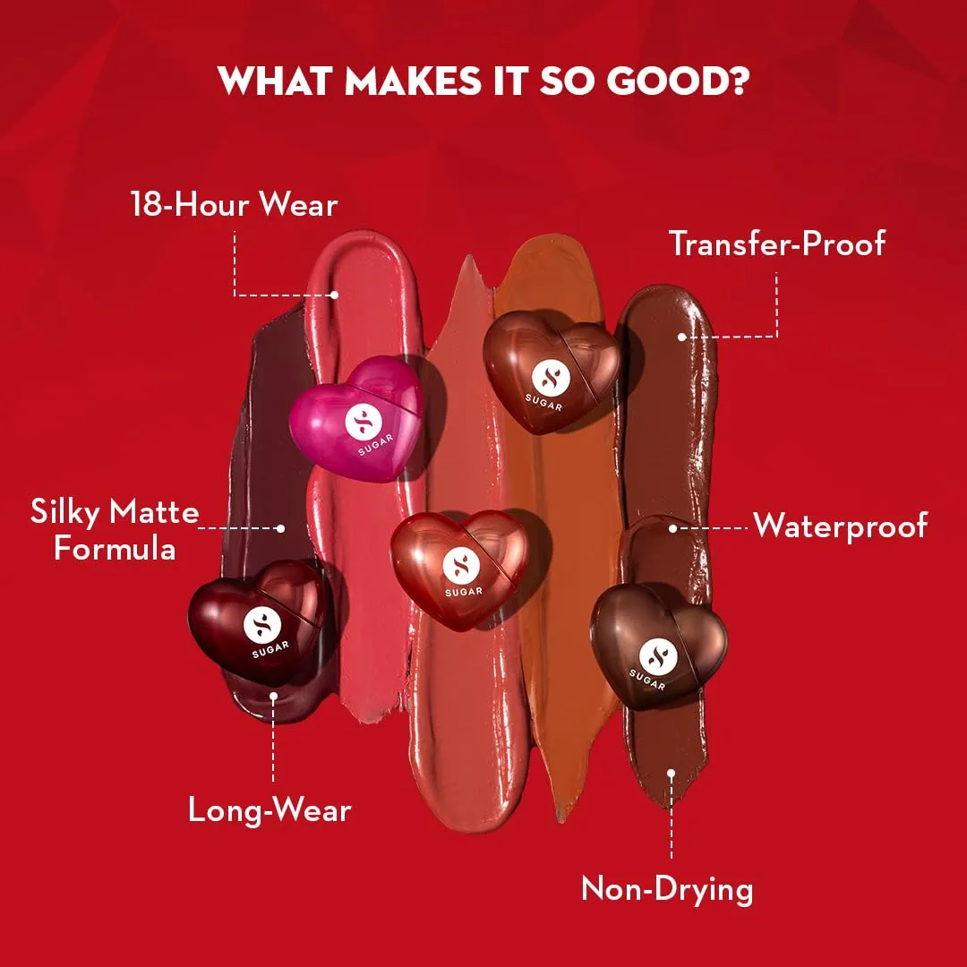 SUGAR Cosmetics LA LA Love Matte Liquid Lipstick | Lasts 18Hrs | Transferproof & Waterproof | 5ml | 09 Caramel Cupid