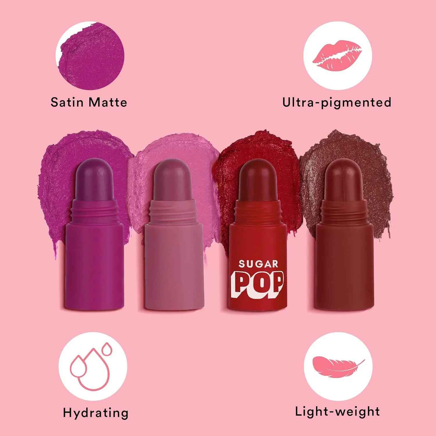 SUGAR POP 4 in 1 Lip Twist - 01 & SUGAR POP Longwear Kajal Matte Finish Combo