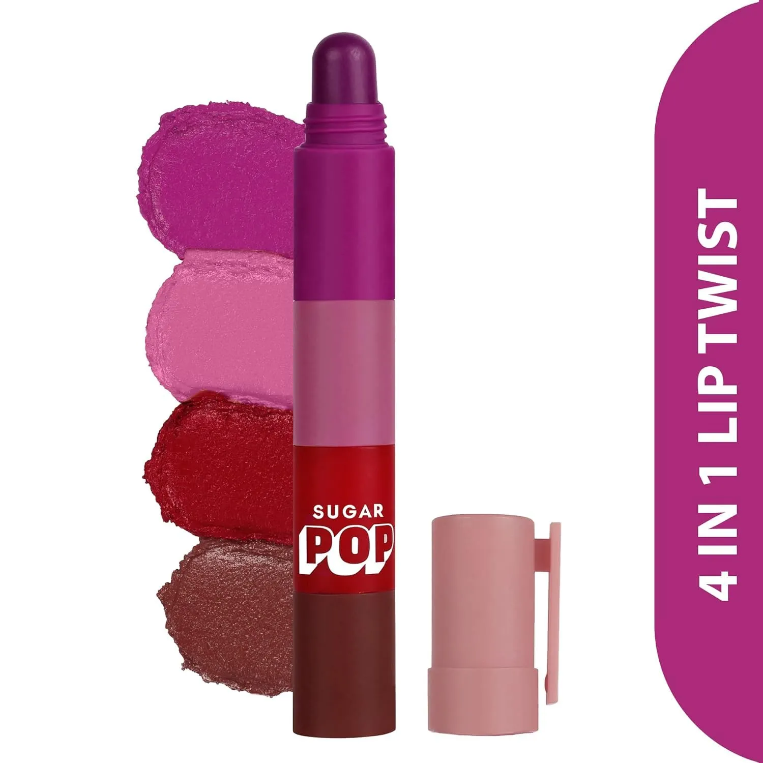 SUGAR POP 4 in 1 Lip Twist - 01 & SUGAR POP Longwear Kajal Matte Finish Combo