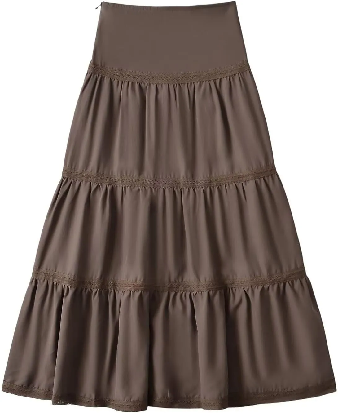 Summer Boho Maxi Skirt for Women 2025 Trendy Elastic Waist Pleated Tiered Skirts Casual Flowy A Line Beach Skorts