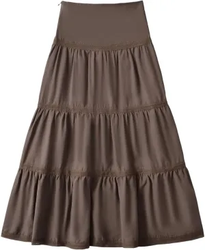Summer Boho Maxi Skirt for Women 2025 Trendy Elastic Waist Pleated Tiered Skirts Casual Flowy A Line Beach Skorts