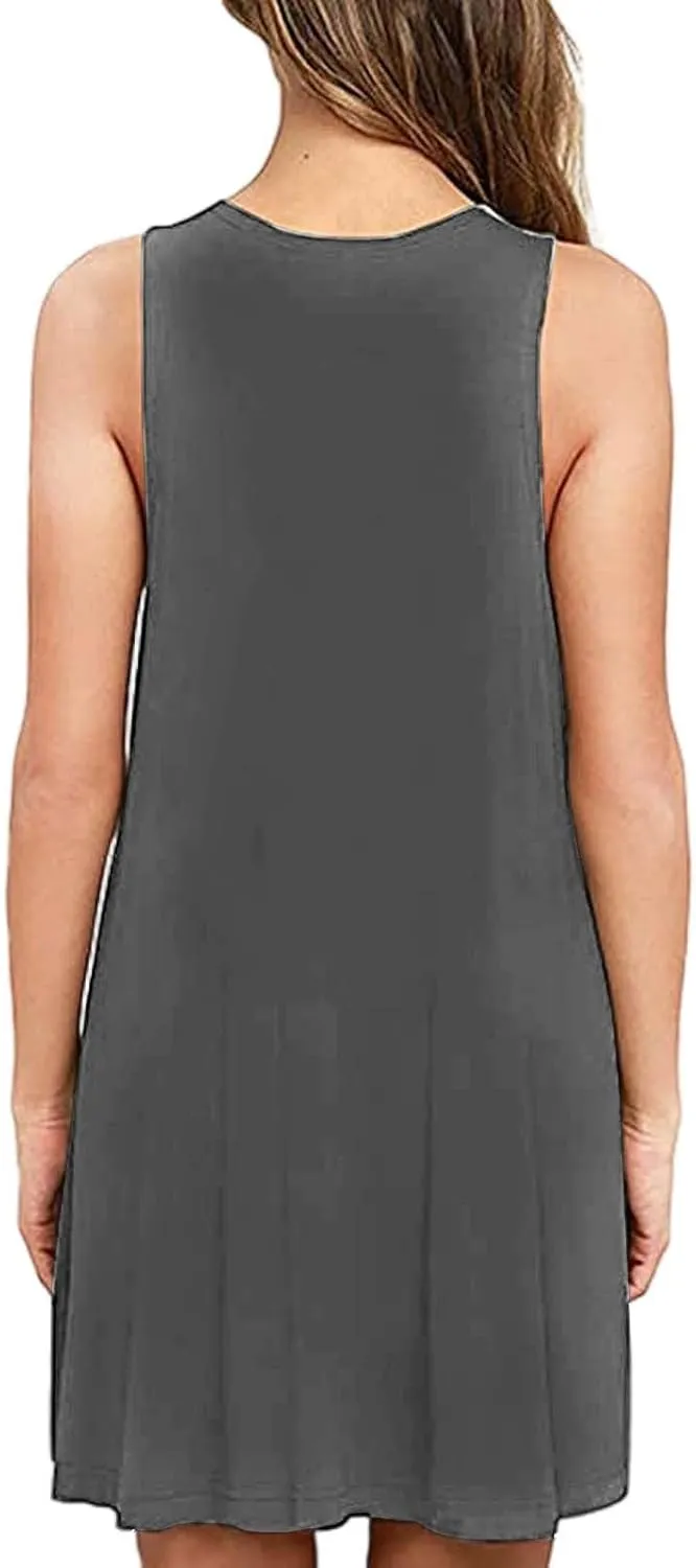 Summer Dresses for Women 2025 Casual Sleeveless Flowy Midi Tank Dress Plus Size Baggy Comfy Beach Vacation Sundresses