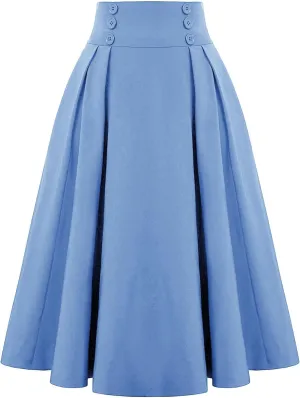 Summer Skirts for Women 2025 Vacation Button Down High Rise Flowy Swing Ruched Flowy Baggy Comfort Skirt