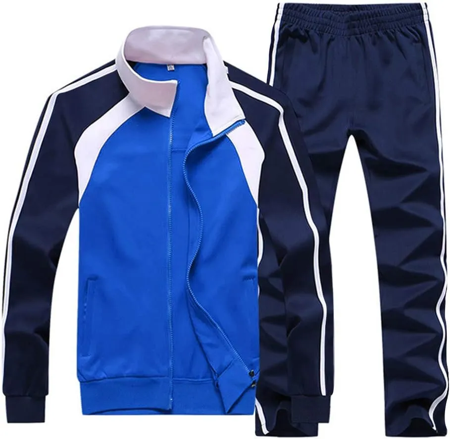 Sun Lorence Men's Athletic Running Tracksuit Set Casual Full Zip Jogging Sweat Suit