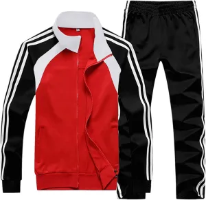 Sun Lorence Men's Athletic Running Tracksuit Set Casual Full Zip Jogging Sweat Suit