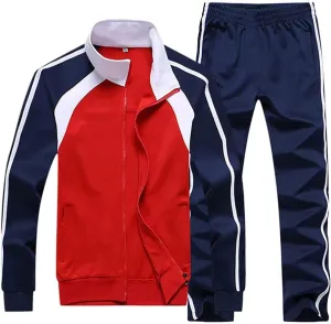 Sun Lorence Men's Athletic Running Tracksuit Set Casual Full Zip Jogging Sweat Suit