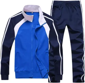 Sun Lorence Men's Athletic Running Tracksuit Set Casual Full Zip Jogging Sweat Suit
