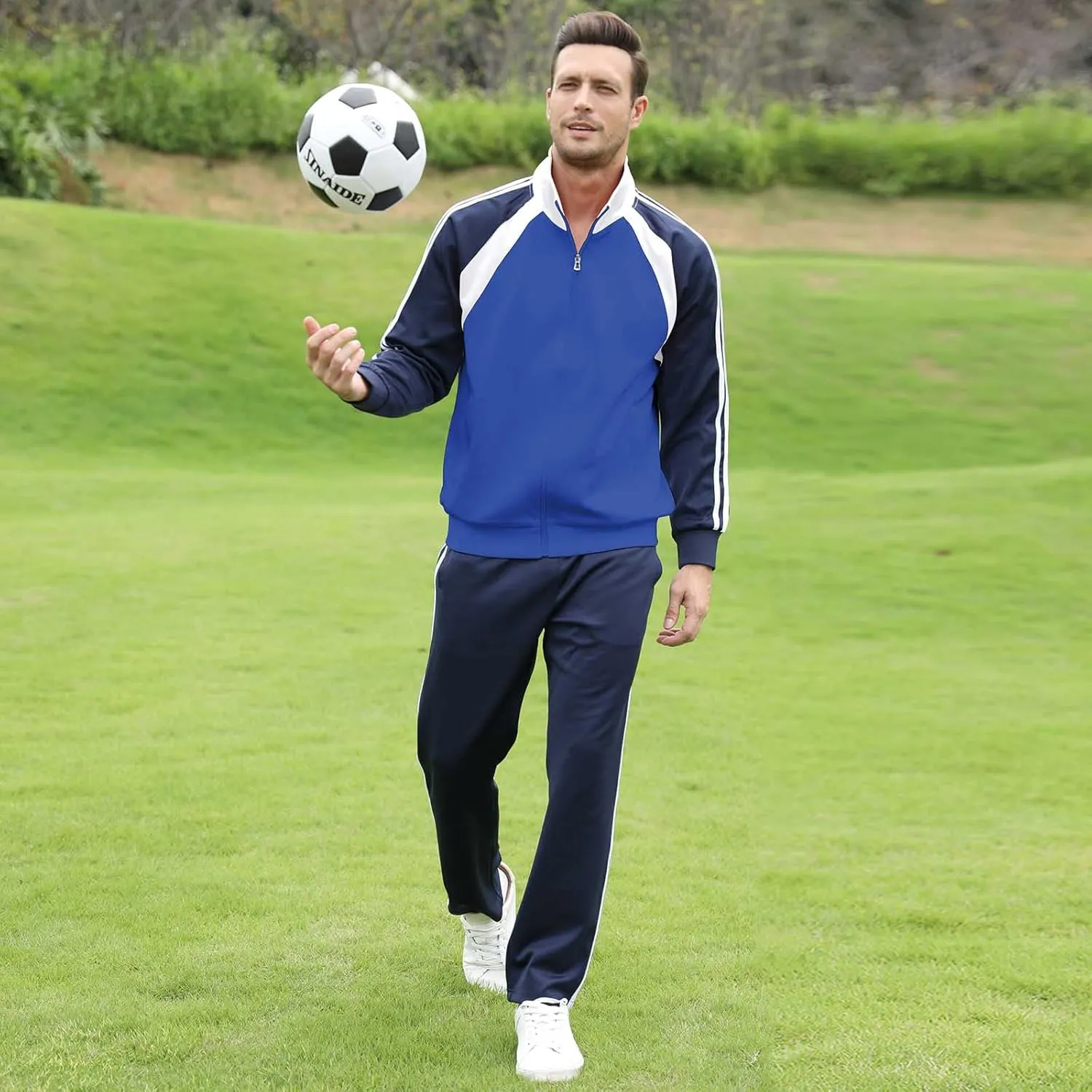 Sun Lorence Men's Athletic Running Tracksuit Set Casual Full Zip Jogging Sweat Suit