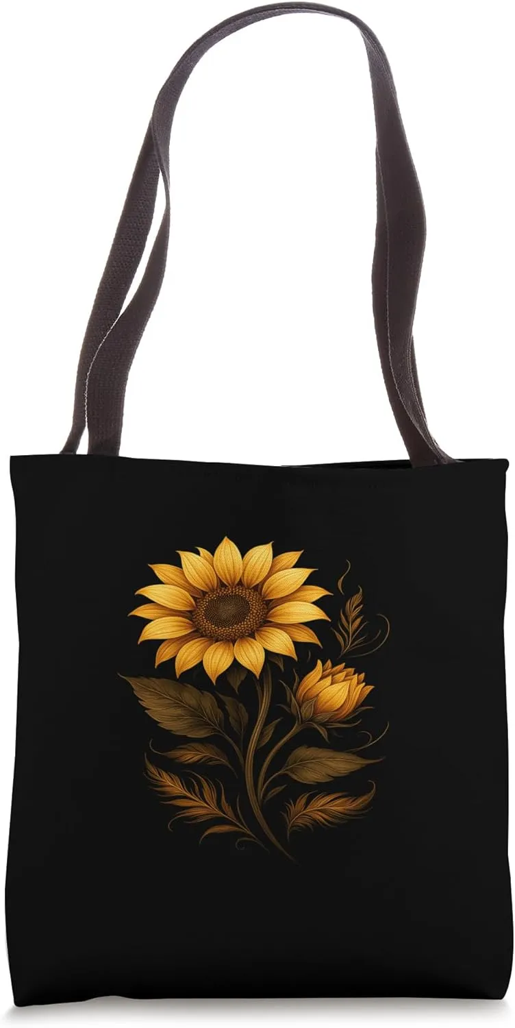 Sunflower Gothic Floral Art for Nature Lovers Tote Bag