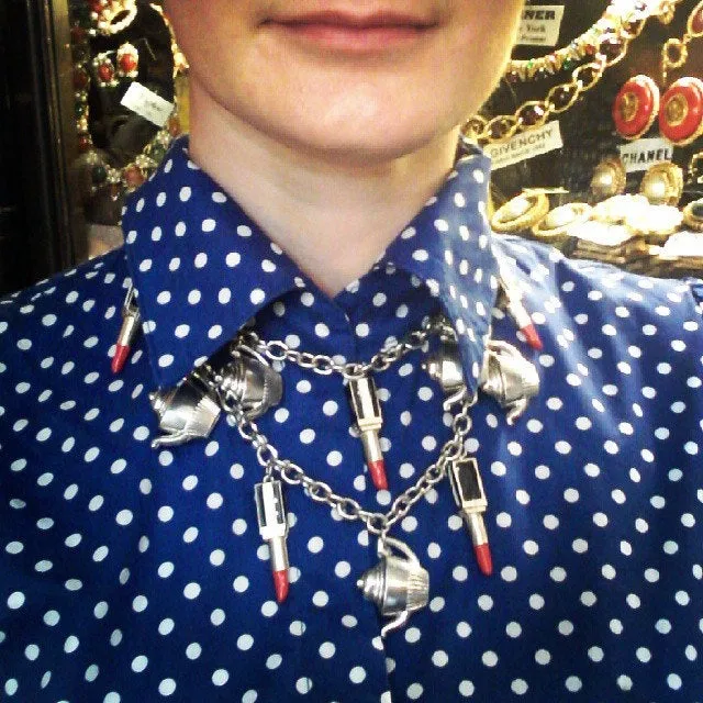 Teapot & Lipstick Necklace by Danielle Scutt