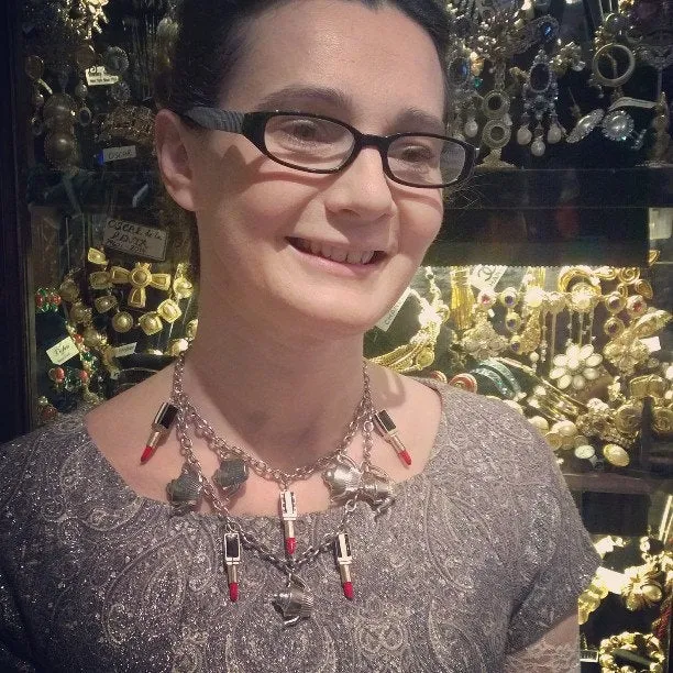 Teapot & Lipstick Necklace by Danielle Scutt