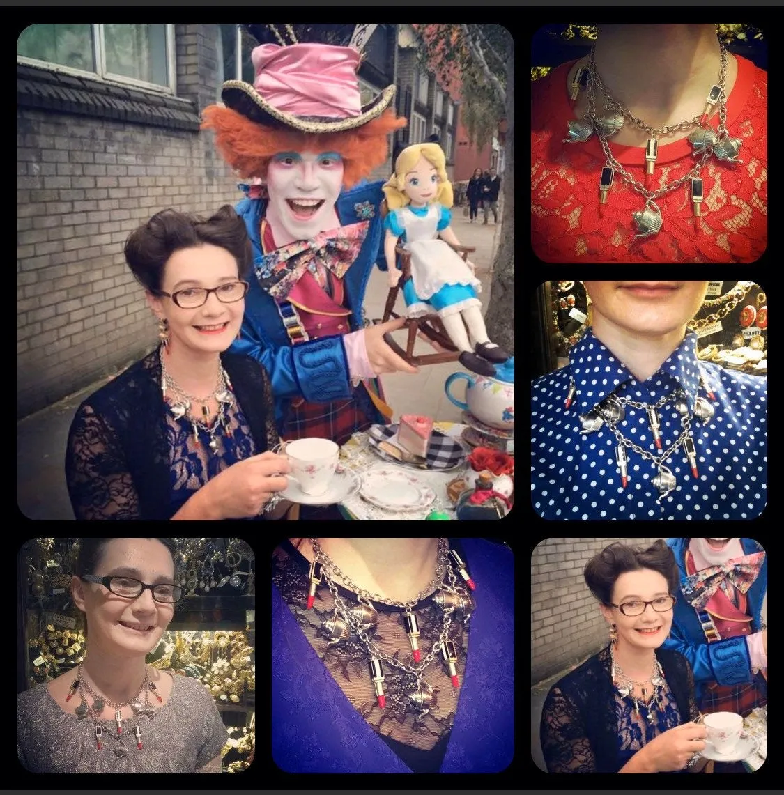 Teapot & Lipstick Necklace by Danielle Scutt