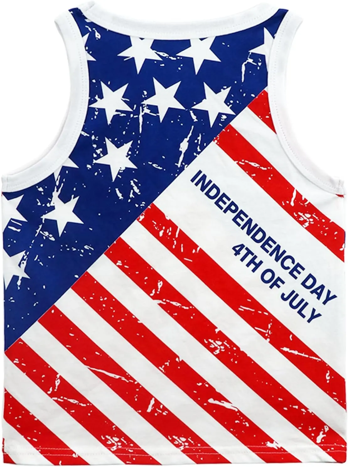 Toddler Boy Girl 4th of July Tank Cotton Kids American Flag Shirts Patriotic Outfit Independence Day Tees Top