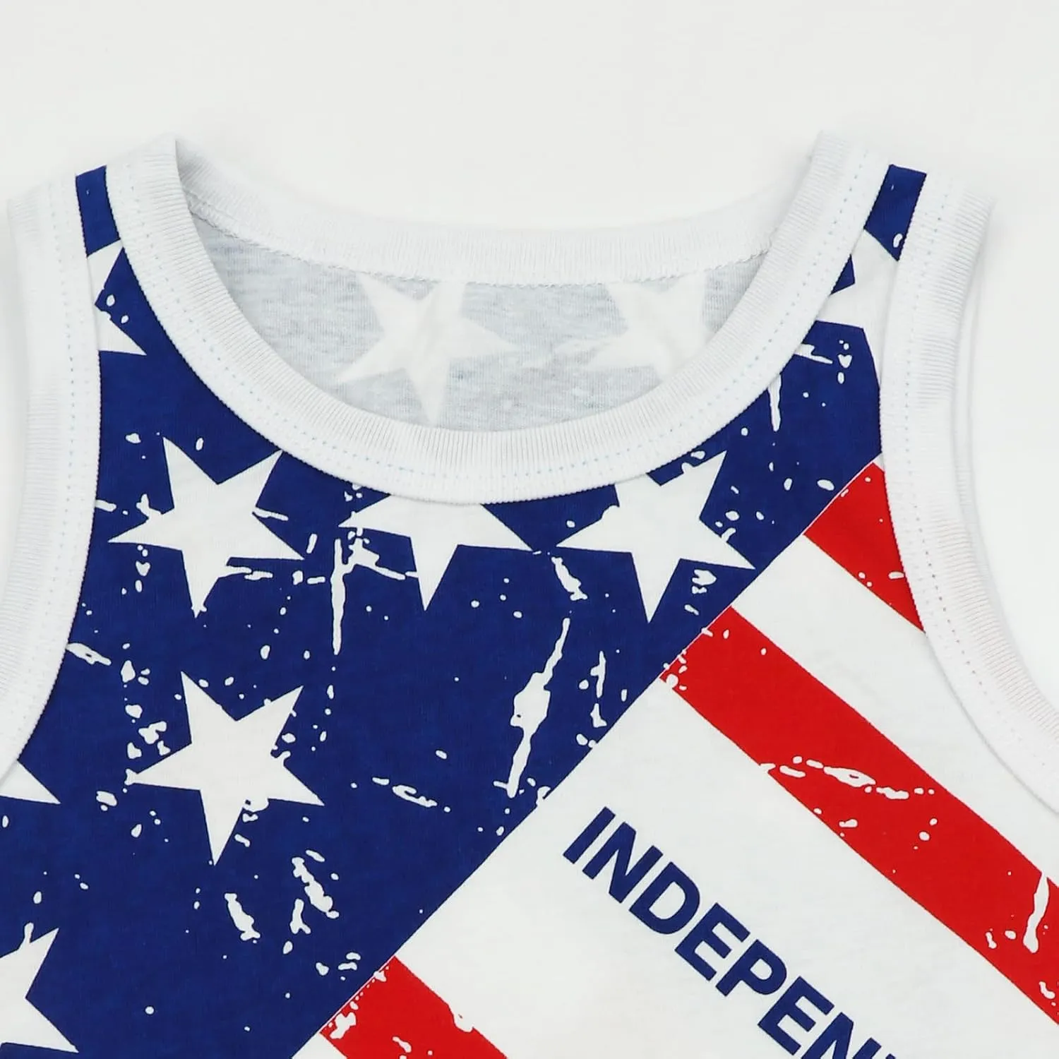 Toddler Boy Girl 4th of July Tank Cotton Kids American Flag Shirts Patriotic Outfit Independence Day Tees Top