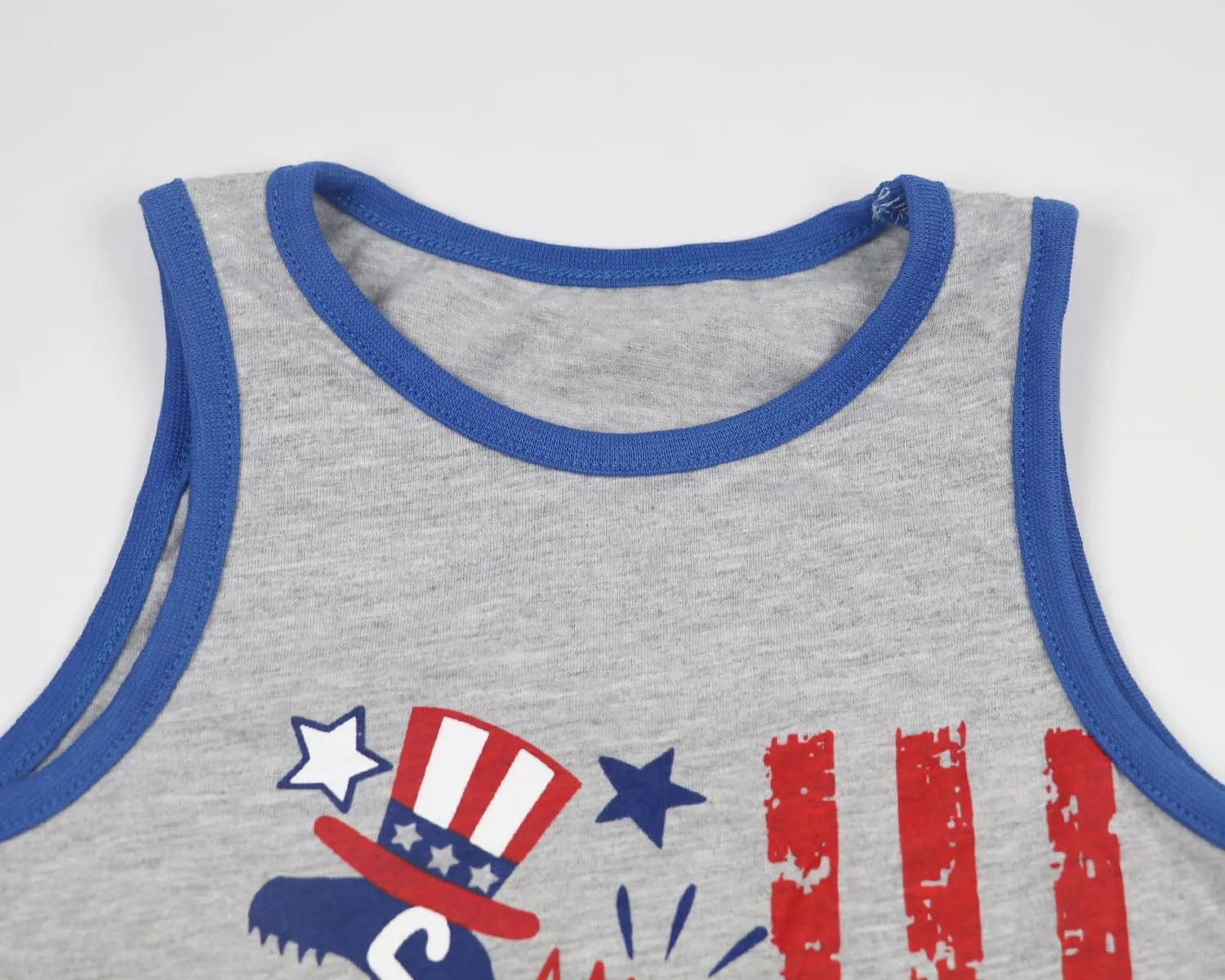 Toddler Boy Girl 4th of July Tank Cotton Kids American Flag Shirts Patriotic Outfit Independence Day Tees Top