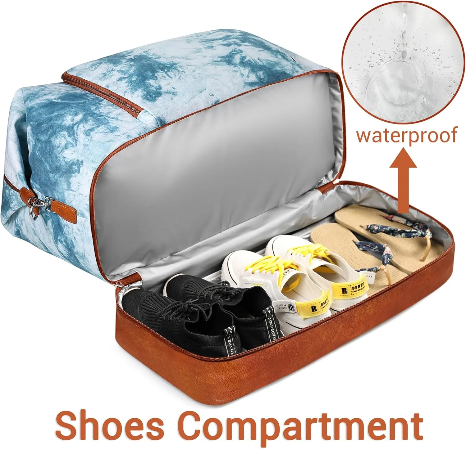 Travel Weekender Bag for Women, Overnight Bag with Shoe Compartment, Oversized Travel Duffel Bag Carry On Tote with Trolley Sleeve 21" for Weekend Travel Business Trip