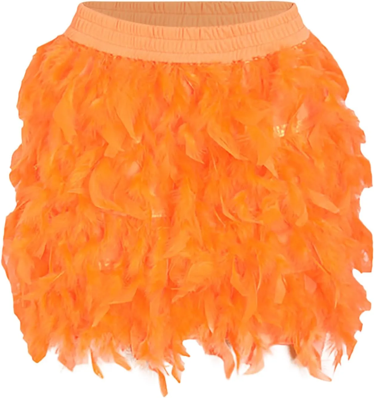 Trendy Skirts European and Women's Turkey Feather Skirt Short Skirt Half Skirt Sexy Skirt Short Suspender Dress