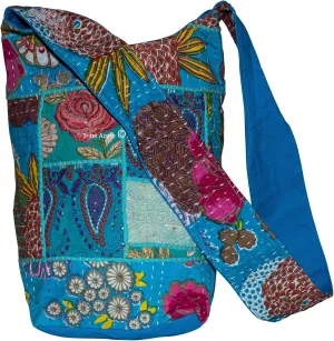 Tribe Azure Women Fashion Hobo Floral Shoulder Bag Monk Canvas Sling Tote Handbag Crossbody Summer Boho