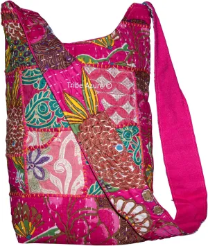 Tribe Azure Women Fashion Hobo Floral Shoulder Bag Monk Canvas Sling Tote Handbag Crossbody Summer Boho