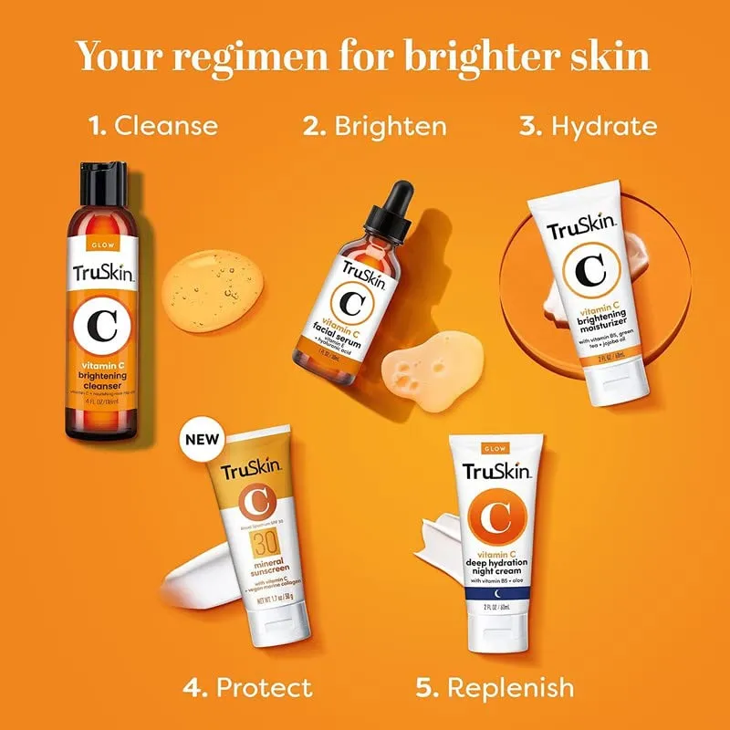 TruSkin Vitamin C Serum for Face – Anti Aging Face Serum with Vitamin C, Hyaluronic Acid, Vitamin E – Brightening Serum for Dark Spots, Even Skin Tone, Eye Area, Fine Lines & Wrinkles, 2 Fl Oz