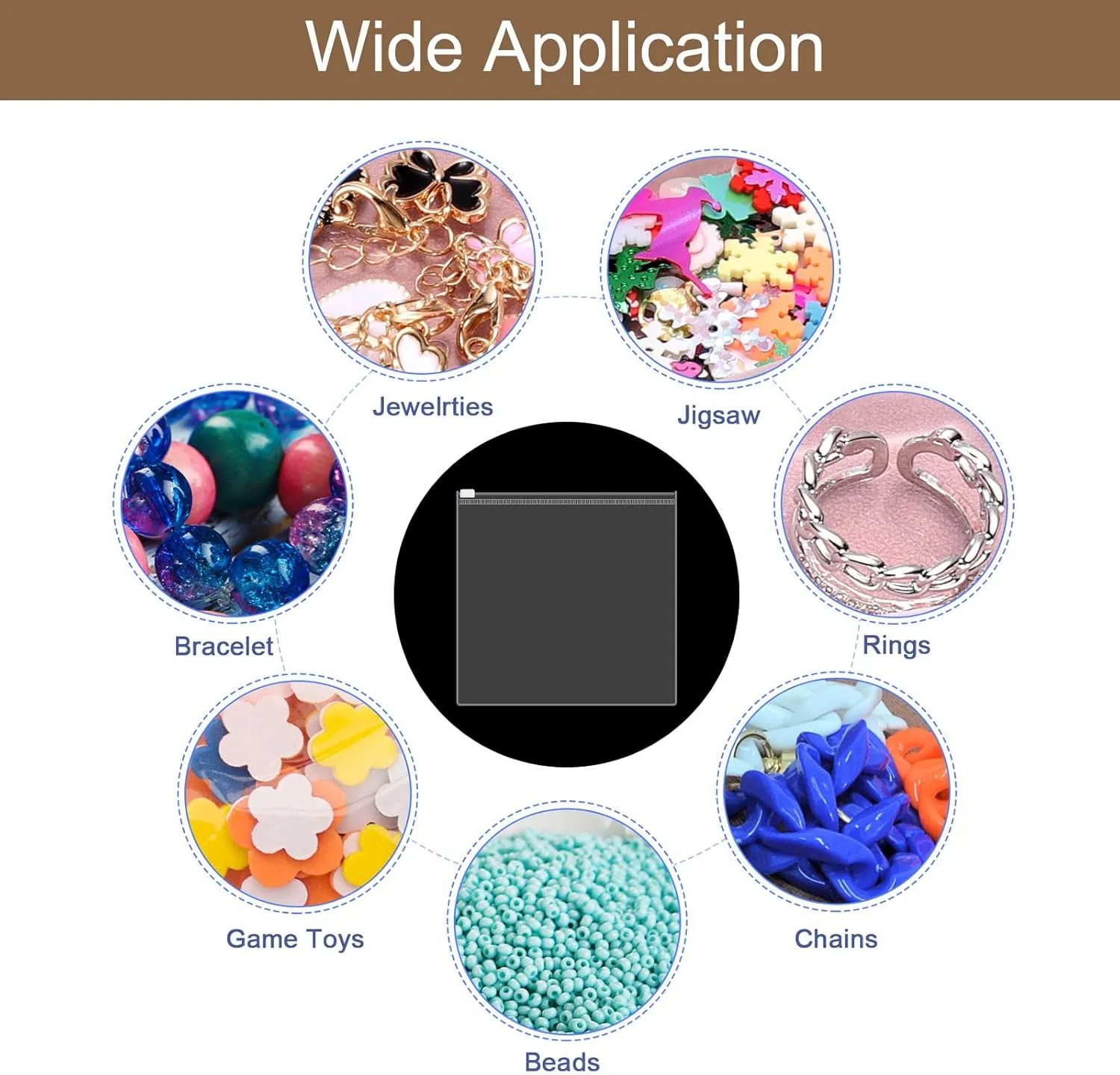 uxcell 25pcs PVC Jewelry Bags, 4.5 x 3.1 Inch Self Seal Jewelry Pouches Clear Zipper Bag Transparent Plastic Lock Bag for Necklace Ring Earring Bracelet Storage Sales Packaging