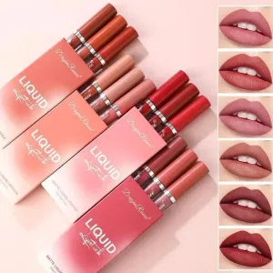 Velvet Matte Lip Trio: Colorful, Long-Lasting Lipstick Set for Women