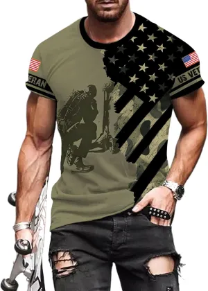 Veteran Army T-Shirt US Military Pride American Flag Vintage Jersey, Army Shirts for Men Memorial Day Idea