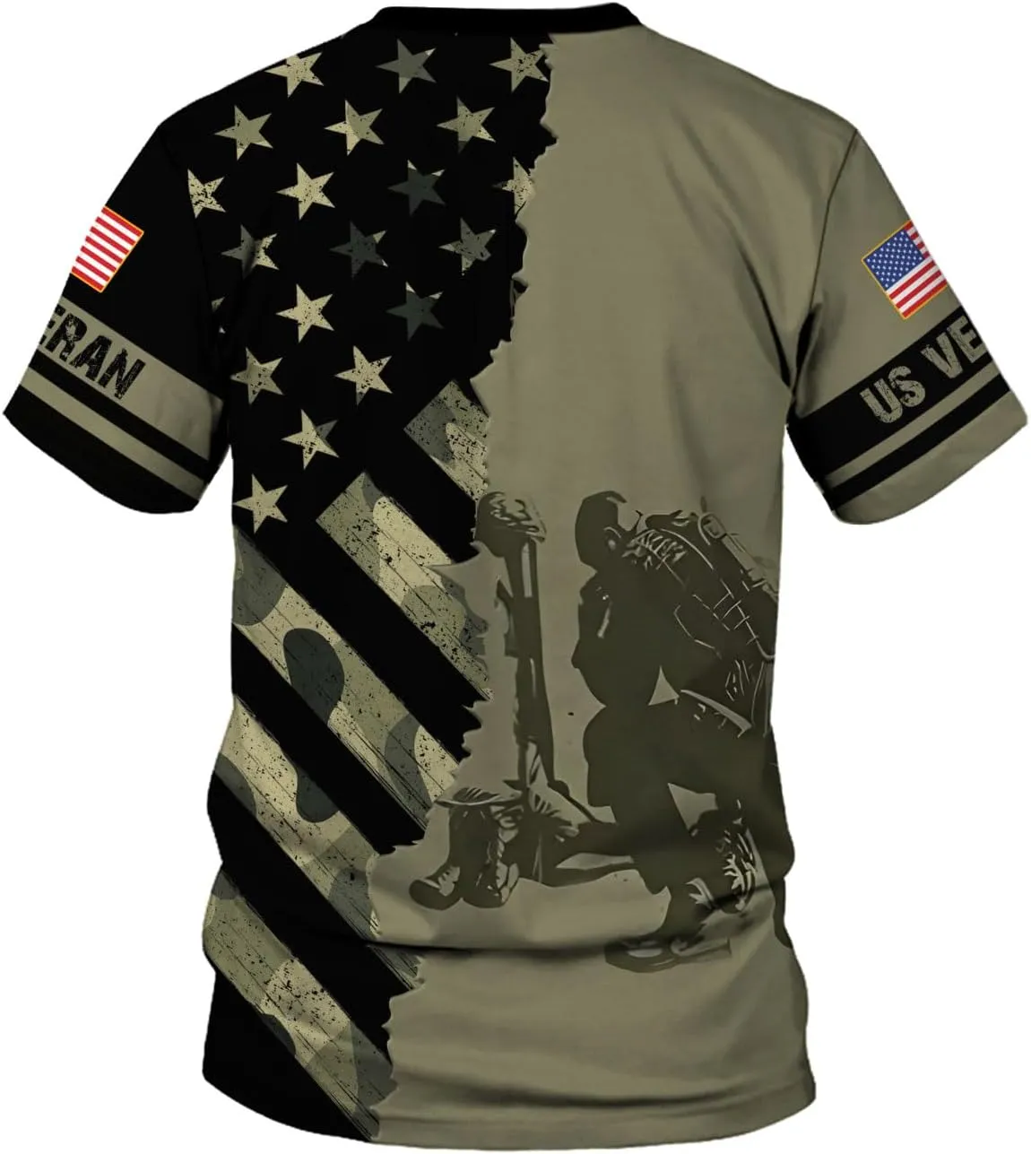 Veteran Army T-Shirt US Military Pride American Flag Vintage Jersey, Army Shirts for Men Memorial Day Idea
