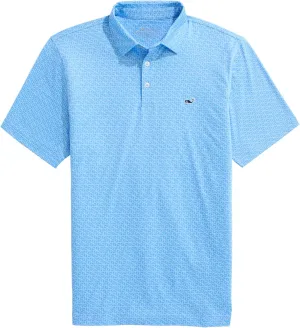 vineyard vines Men's Printed Sankaty Polo, Puzzle Whale Jake Blue