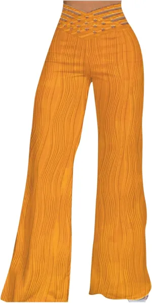 Wide Leg Pants for Women High Waist Bow Tie Casual Trousers Loose Fit Straight Barrel Pants Fall Vacation Trousers