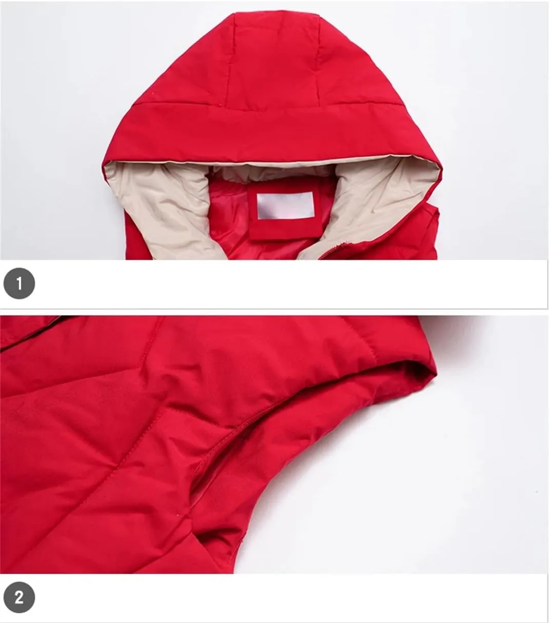 Winter Women Sleeveless Waistcoat Long Hooded Cotton Padded Warm Vest Casual Outwear