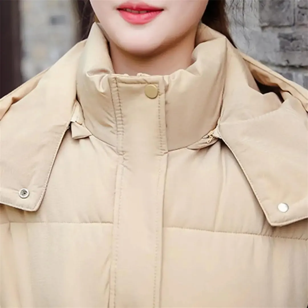 Women Autumn Winter Cotton Padded Vest Coat Long Down Waistcoat Windproof Hooded Warm Snow Outwear