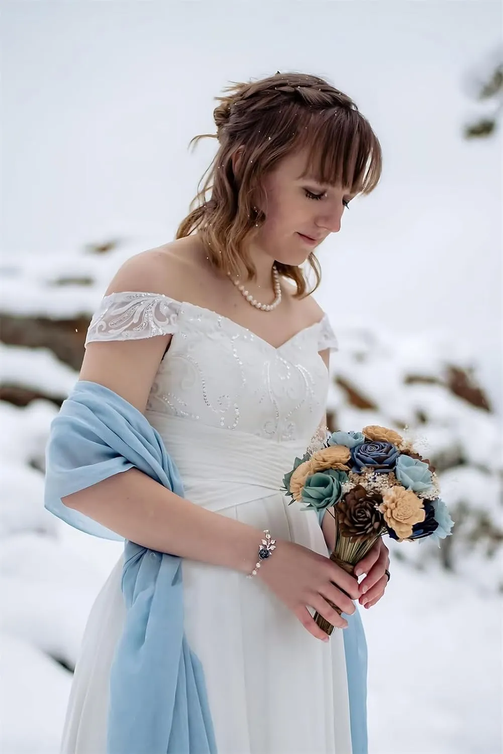Women Off Shoulder Lace Applique Chiffon Bridesmaid Dress Elegant Sleeveless High Low Mother of The Bride Dress
