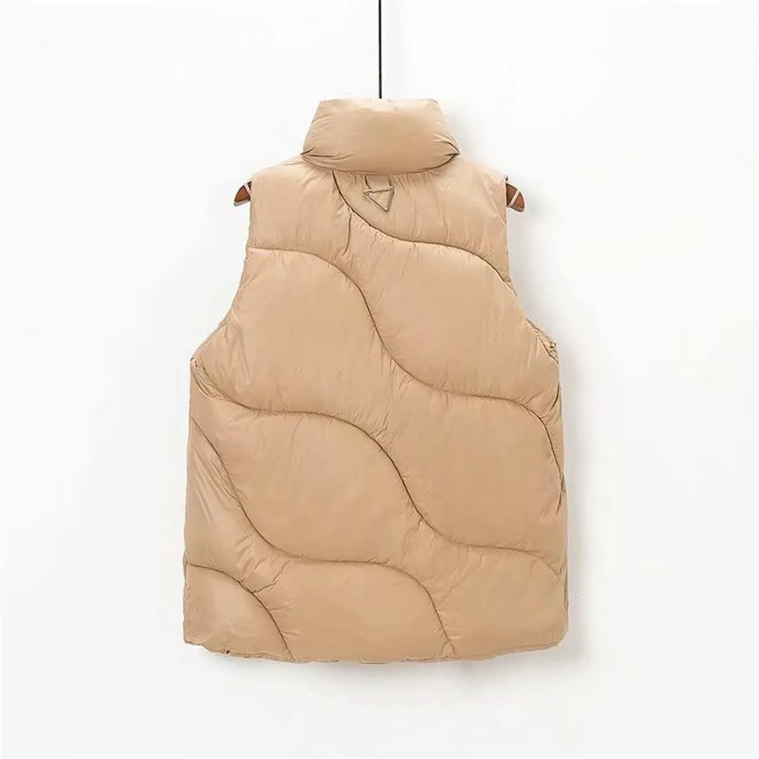Women Puffer Vest Thicken Loose Warm Cotton Padded Waistcoat Winter Sleeveless Jacket Vests