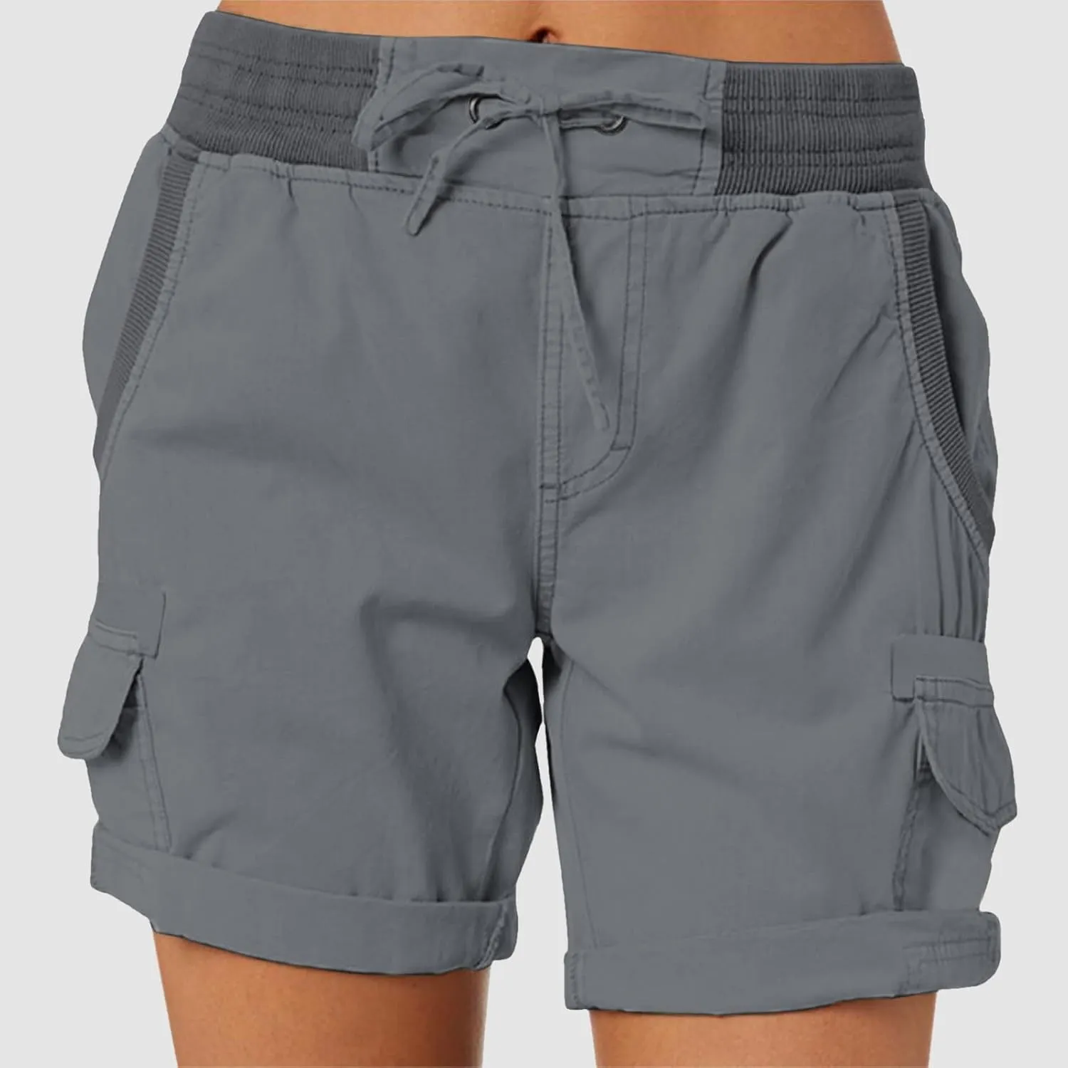 Women Summer Cargo Shorts Lightweight Multi-Pockets Loose Hiking Shorts Mid Rise Casual Trendy Outdoor Workout Short