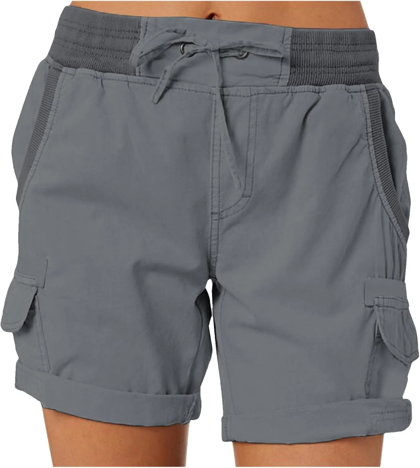 Women Summer Cargo Shorts Lightweight Multi-Pockets Loose Hiking Shorts Mid Rise Casual Trendy Outdoor Workout Short