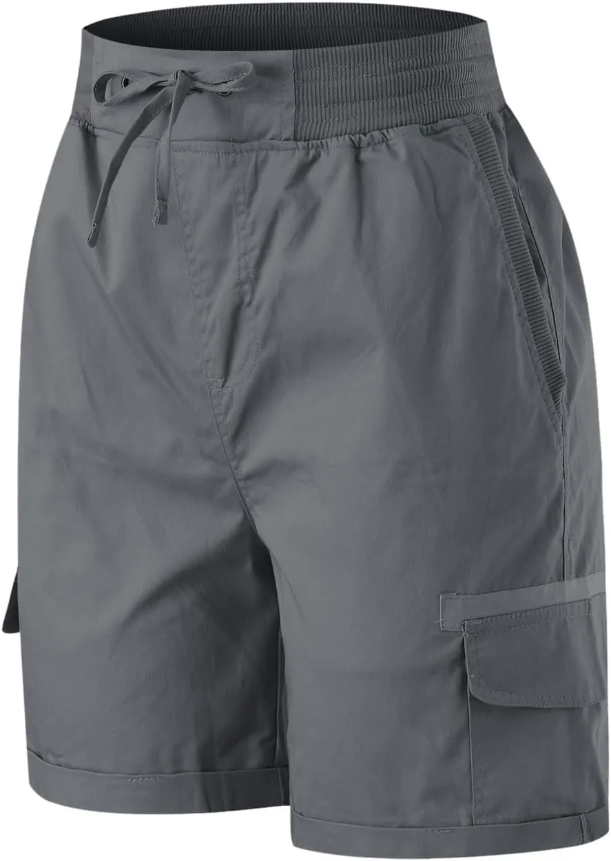 Women Summer Cargo Shorts Lightweight Multi-Pockets Loose Hiking Shorts Mid Rise Casual Trendy Outdoor Workout Short